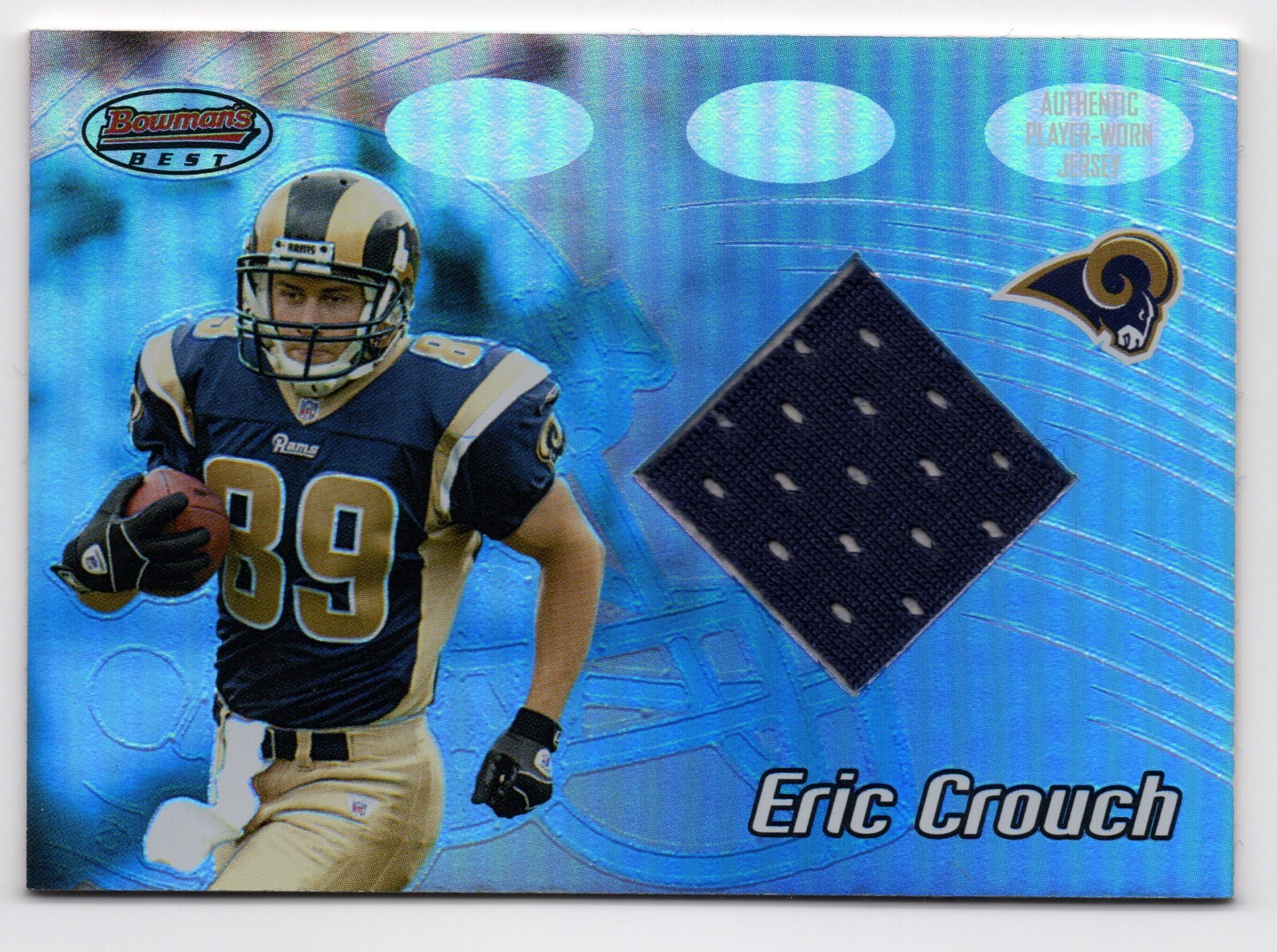 2002 Bowman's Best Eric Crouch Worn Jersey RC - Los Angeles Rams