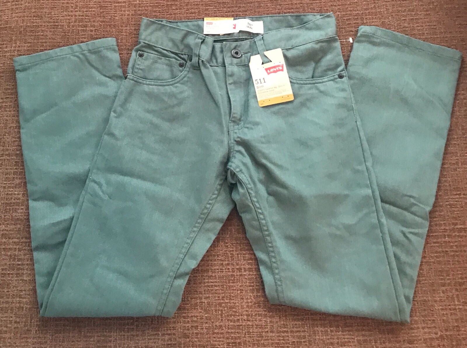 Levi’s 511 Slim Fit Tapered Leg Jeans Pants Waterlog Teal Size 12 26 14 27 18 29