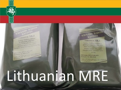 TWO Lithuanian Army MRE Daily Ration Meal Survival Hiking Camping 2023+/2024+