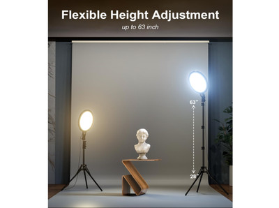 2Pack Large Ring Light Kit, Professional Full-Screen 12'' Ring Light with 63'' Tr