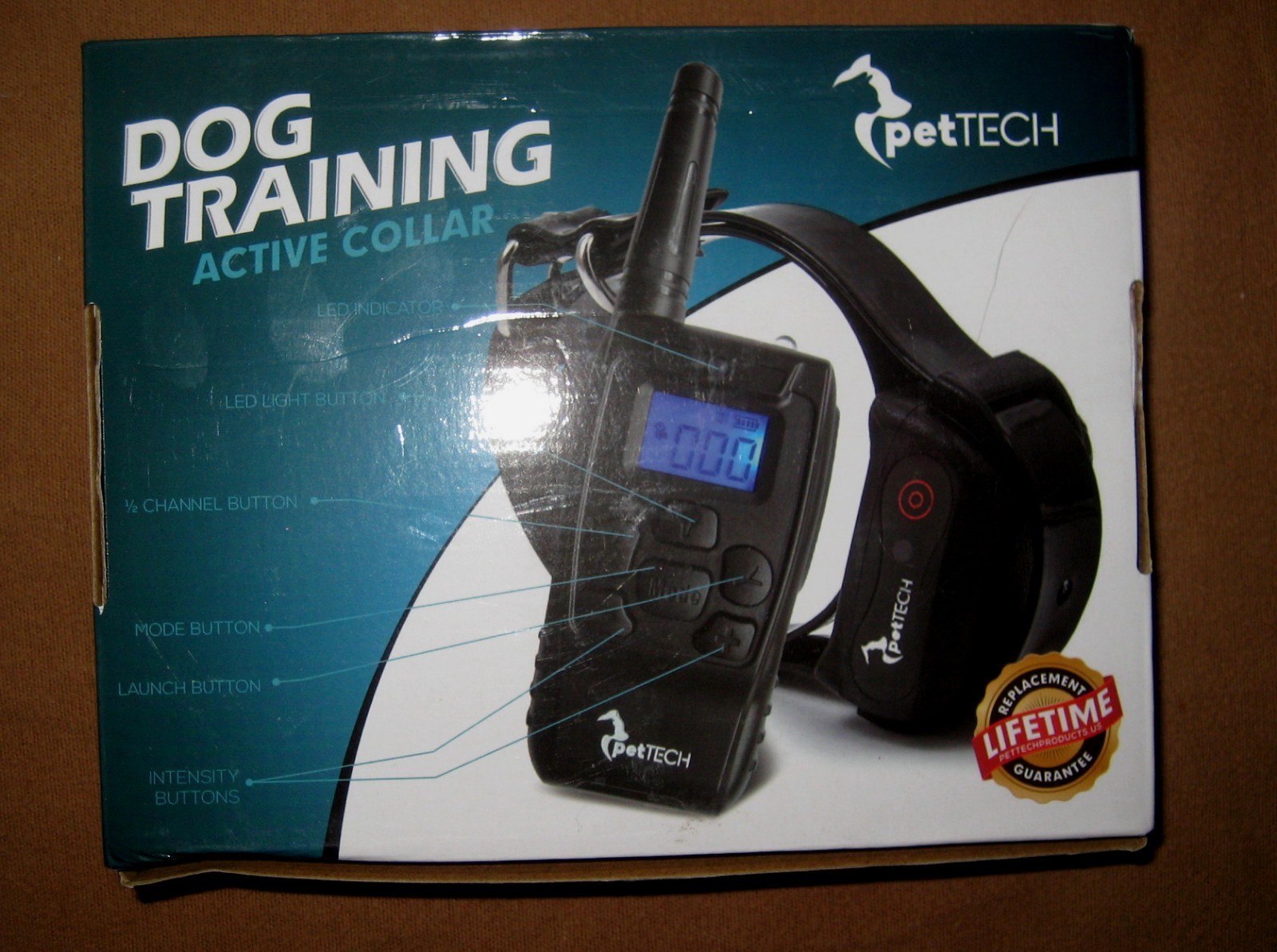 NEW IN BOX petTECH DOG TRAINING Active COLLAR ptoz1  Fits 10 lb to 100 lb remote