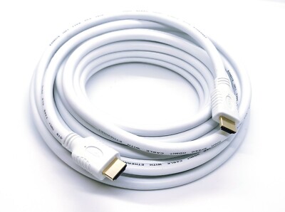30Ft High-Speed HDMI 2.0 With Ethernet Cable 4K@60Hz 26AWG CL3 White Color
