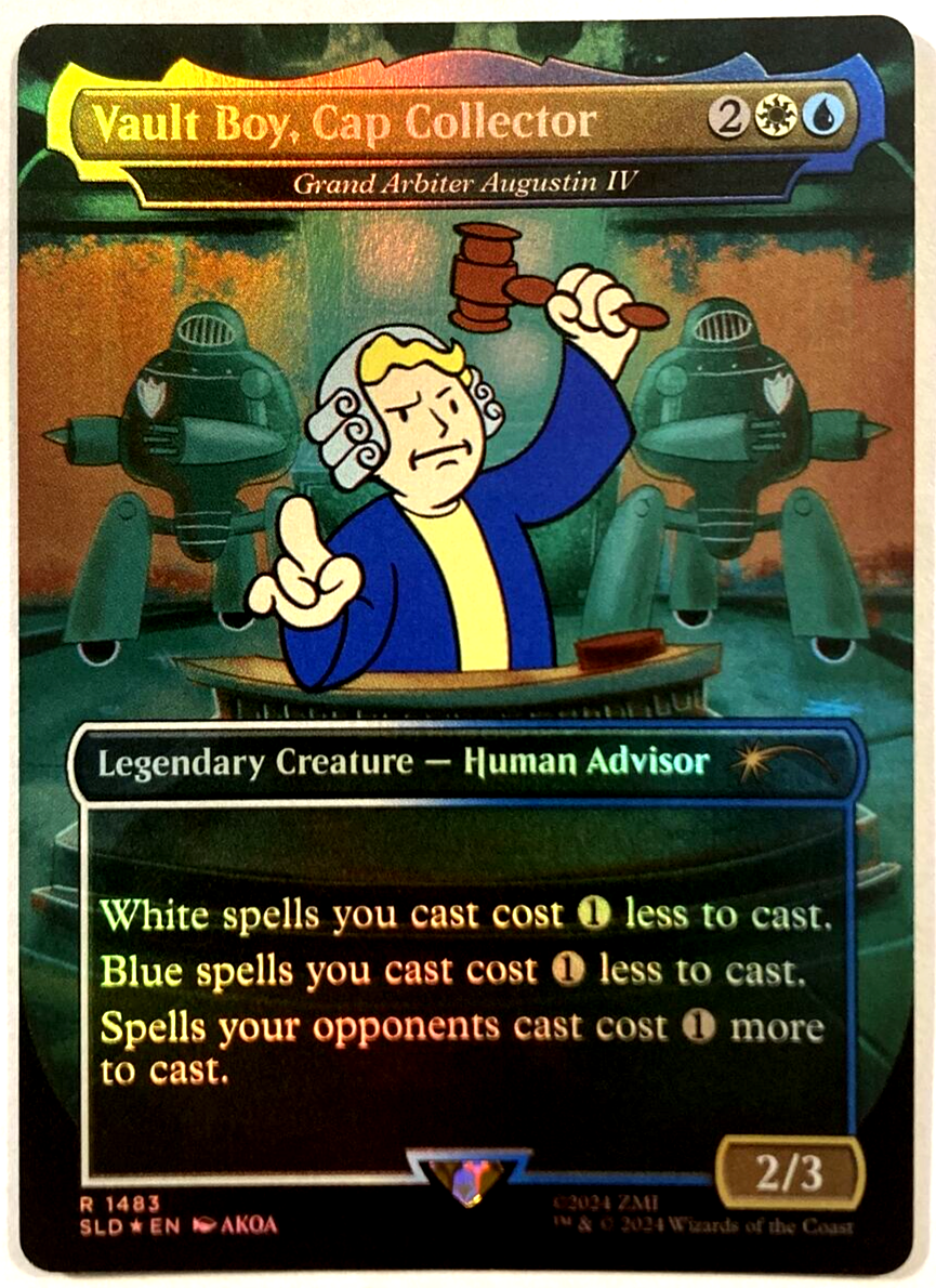 MTG Vault Boy, Cap Collector *RAINBOW FOIL* Fallout Secret MTG Vault Boy, Cap Collector *RAINBOW FOIL* Fallout Secret