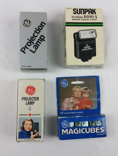 Vintage Camera Flash Bulbs Projector GE Sunpak Polaroid