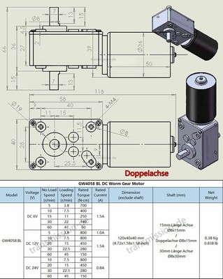 Brushless Worm Gear Motor DC 6V 12V 24V 5-60RPM Low Speed Electric Engine GW4058
