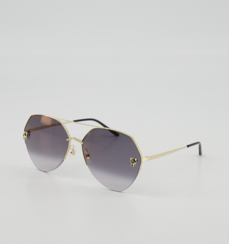 Pre-owned Cartier Ct0355s-001 Gold Sunglasses In Gray