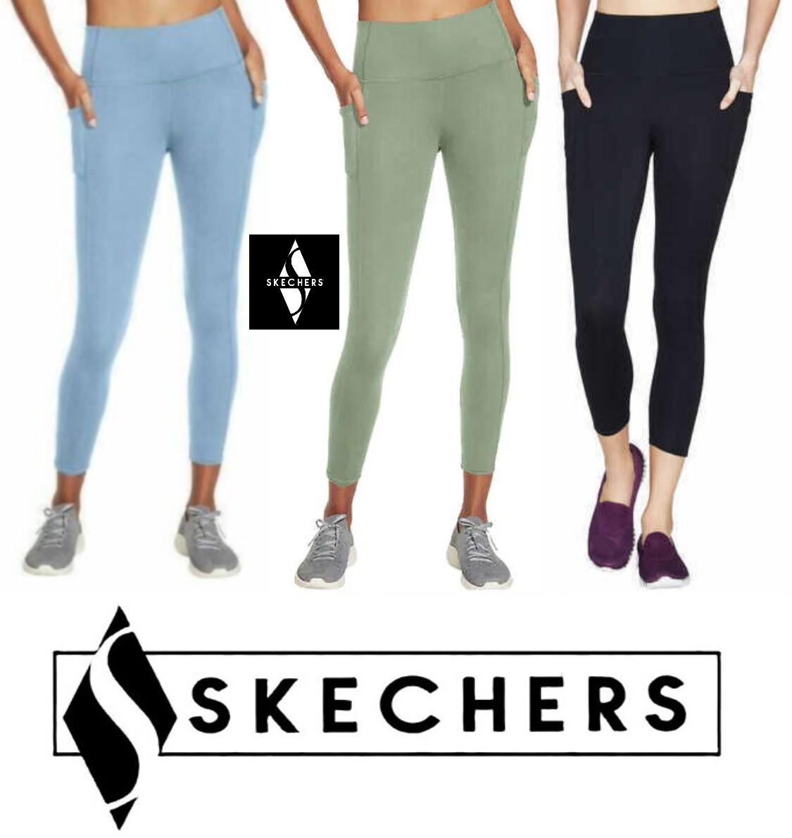 Skechers Ladies' Gowalk High Waist 2 Side Pockets 7/8 Tight