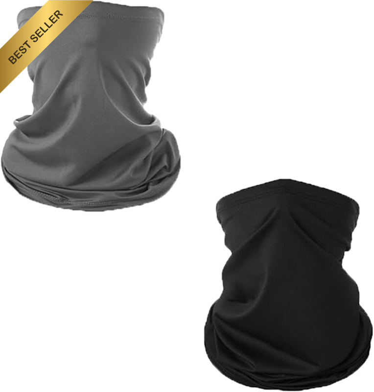 Multifunctional Face Mask, 2 Packs Large Neck Gaiters for Men and Women, Univers