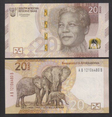 SOUTH AFRICA: B778a P#W149a 1 x 20 South African Rand Mandela (2023) Banknote.