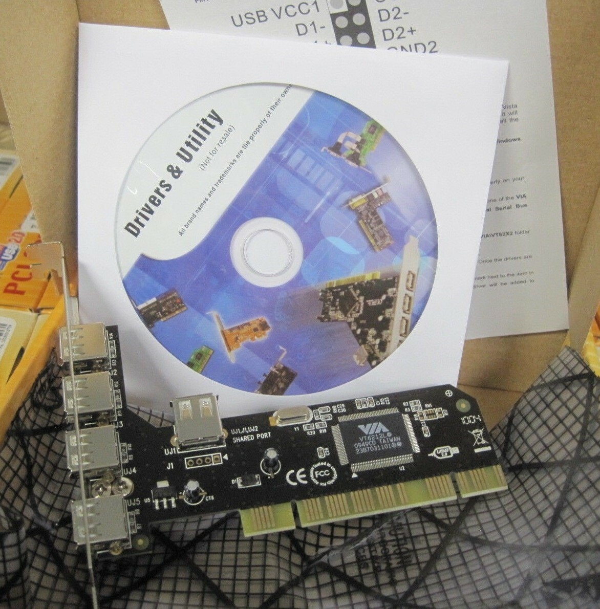 Lot of 3 NEW Syba SD-VIA-5U 4 Port USB 2.0 PCI Card Modules