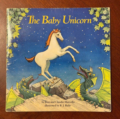 vtg THE BABY UNICORN Jean C. Marzollo 1st Scholastic printing 1987 ills pb book