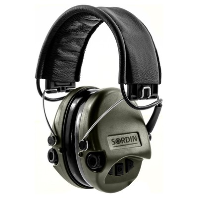 Sordin Supreme Pro Aktiver Kapselgehörschutz Schaumkissen & Lederband Grüne Cups