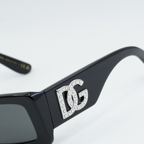 Pre-owned Dolce & Gabbana Dg4447b 335587 Shiny Black/dark Gray 53-20-140 Sunglasses