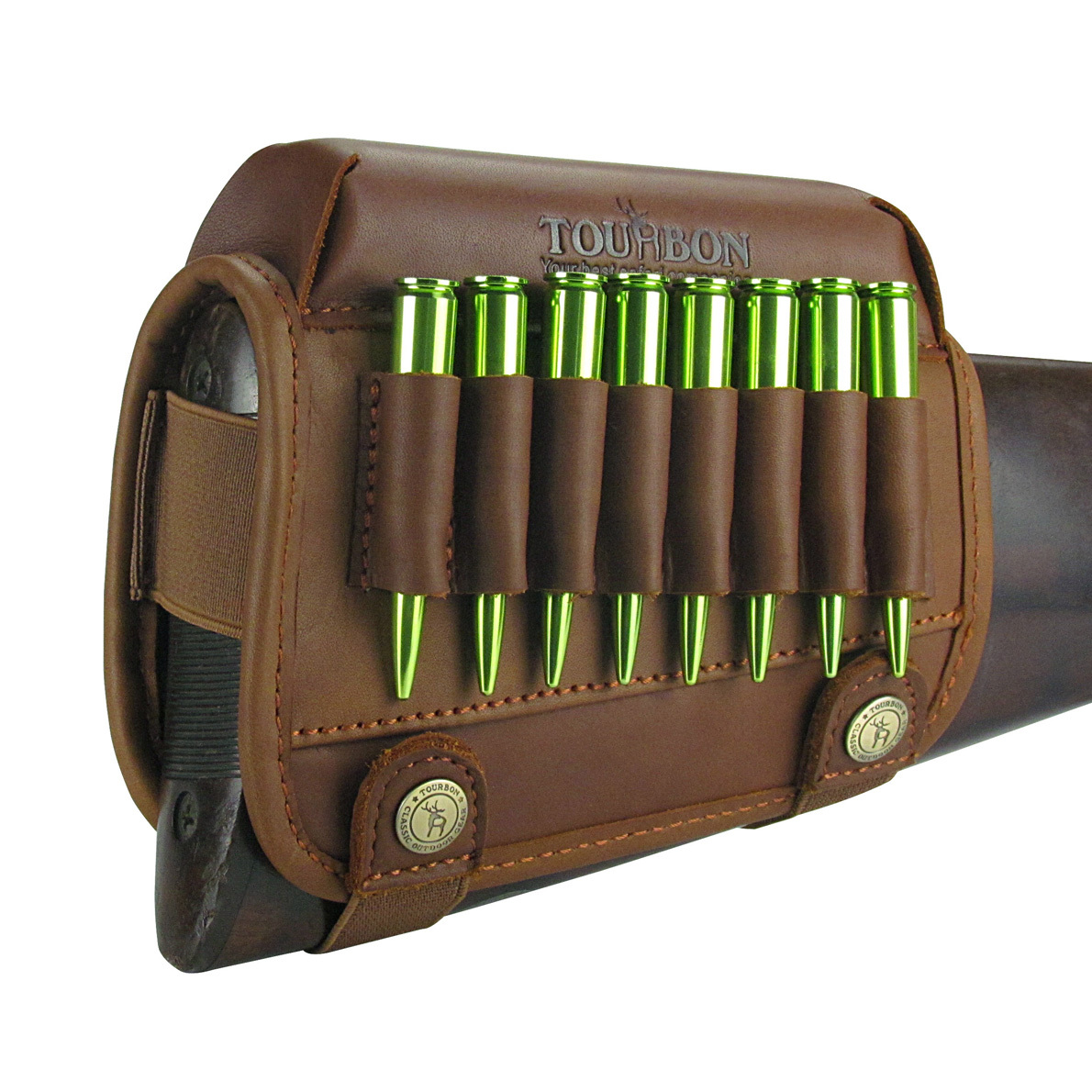 Tourbon Gun Buttstock Cheek Riser Rest Rifle Cartridges Real Leather Ammo Holder eBay