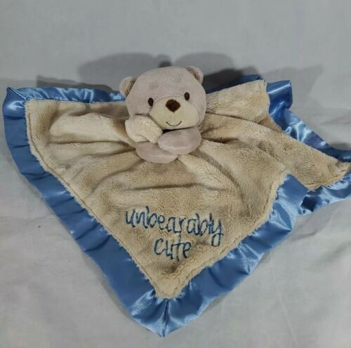 Baby Starters Bear Security Blanket UNBEARABLY CUTE Lovey Blue Tan