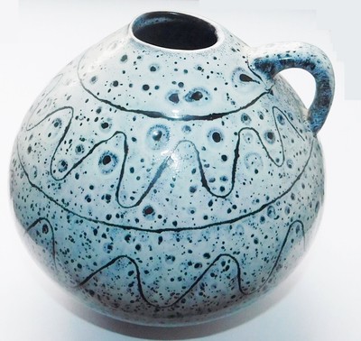 Design Keramikvase Gerz Henkelvase 2011 / 10 ausgefallene Glasur 10cm