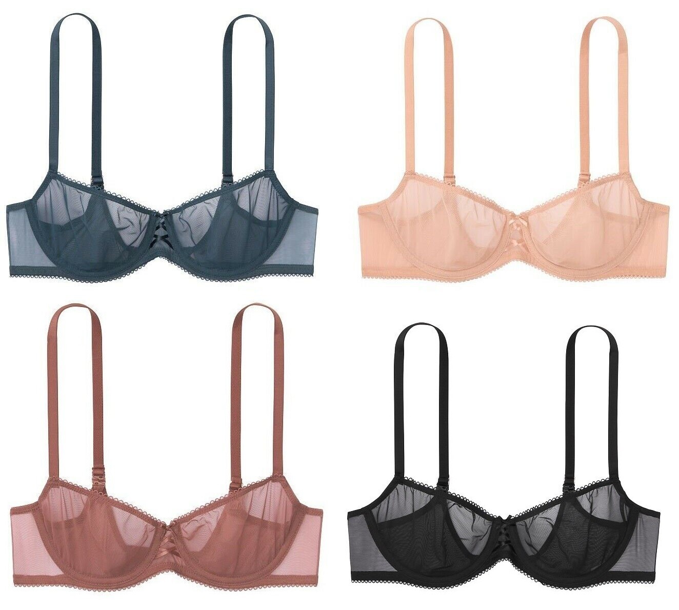 VICTORIAS SECRET DREAM ANGELS MESH UNLINED BALCONET BRA
