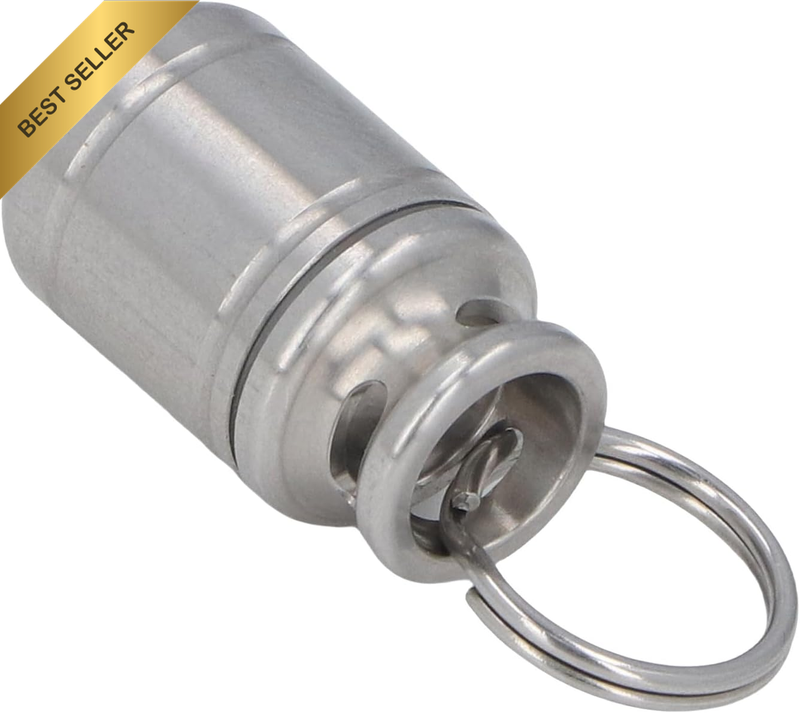 Stainless Steel Keychain Tablet Holder, Airtight Medication Container for Travel