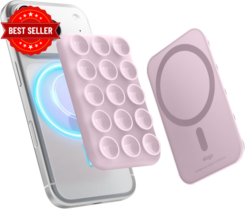Magnetic Suction Cup Phone Mount for Magsafe Case (Light Lilac)