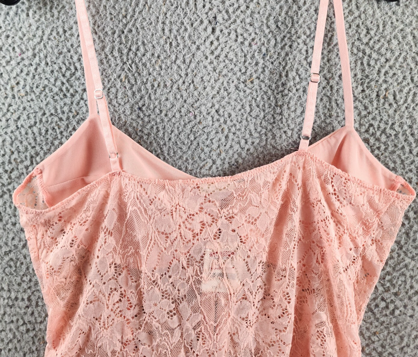 Free People Lace Night Rhythm Bodysuit Women's XL Pink Hook-And-Eye Closure~ - Picture 12 of 12