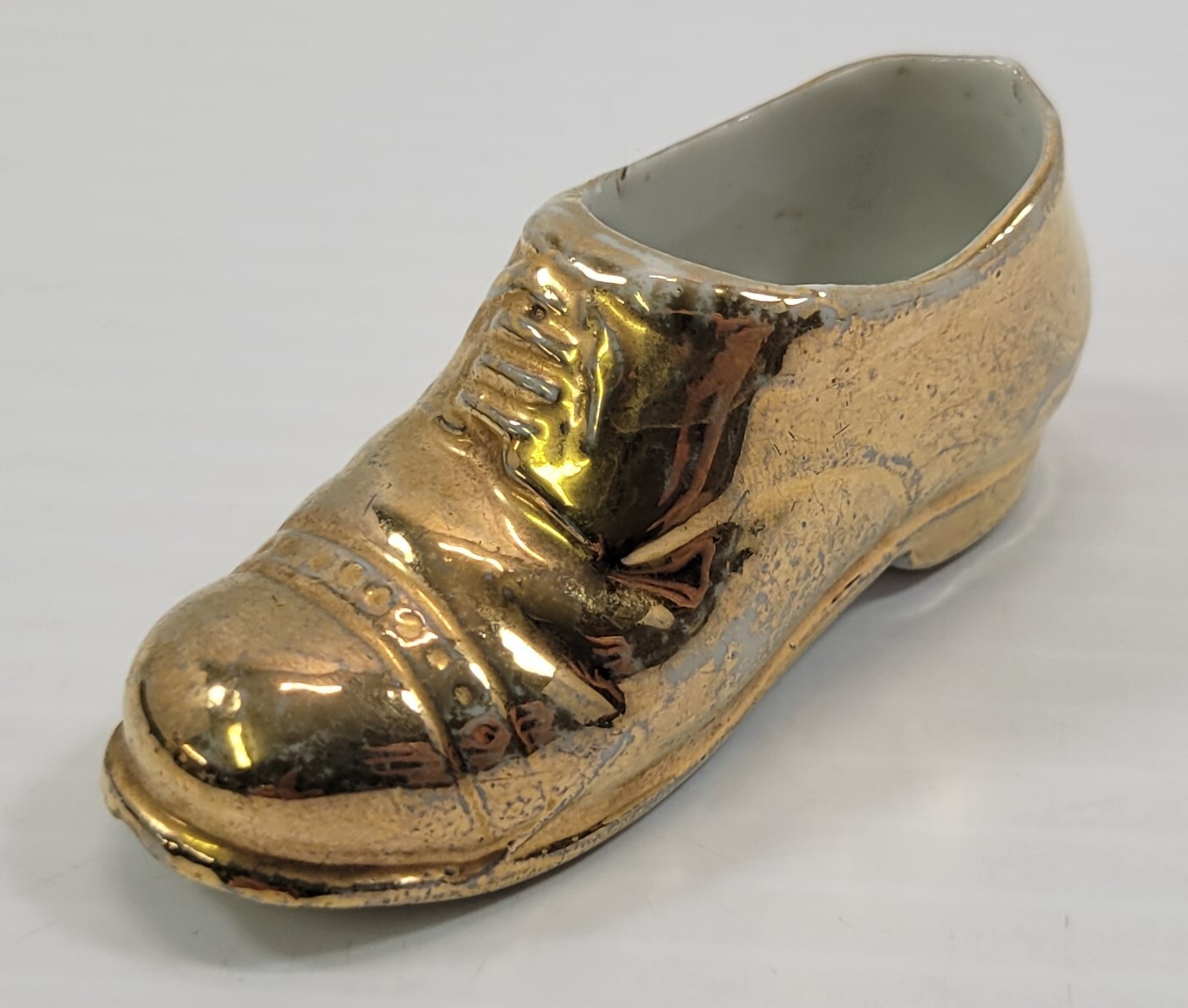 B3) Vintage 22K Gold Gilded Miniature Porcelain Men Dress