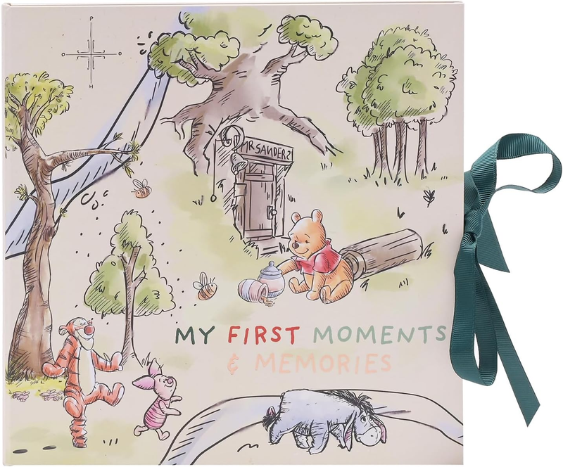 Disney Winnie Pooh Baby Memory Book First Year Keepsake Album Gift Unisex Ribbon