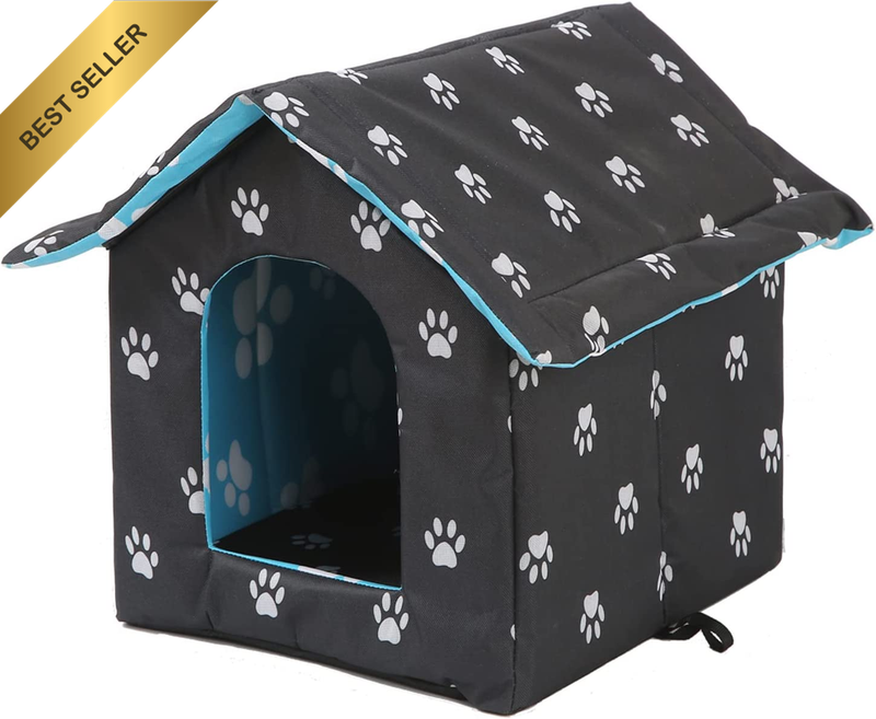 Pet House, Weatherproof Warm and Insulated with Transparent Curtain- Outdoor She