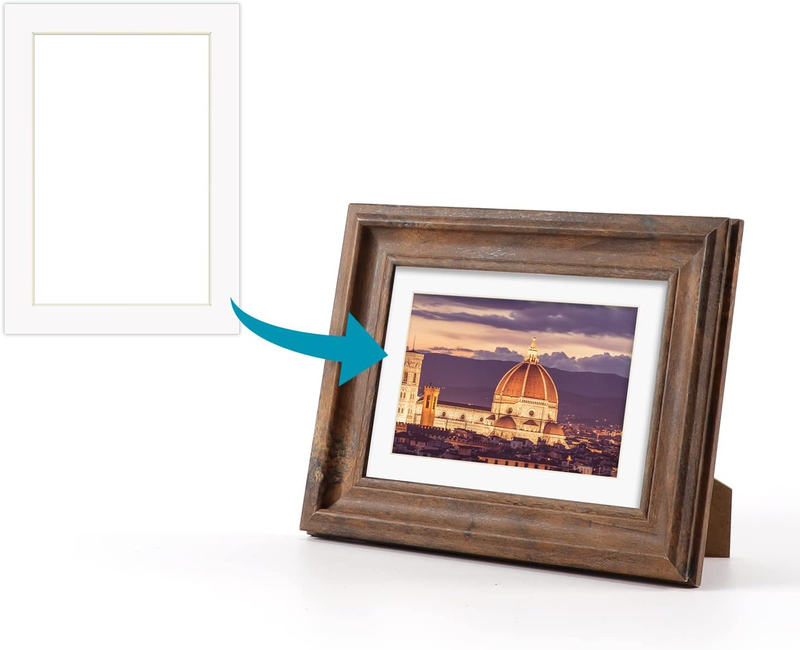 5x7" White Picture Mats with Core Bevel Cut Frame Mattes for 4x6" Pictures- Pack