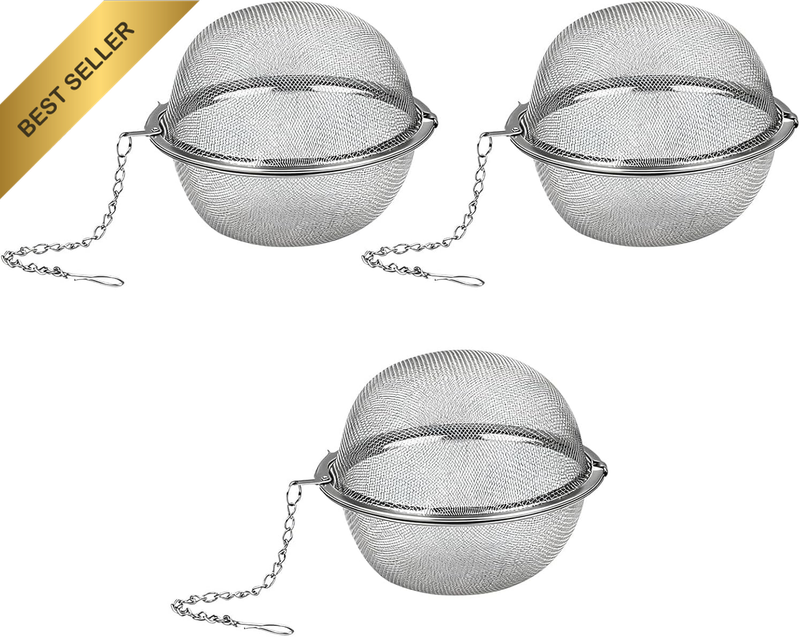 3Pcs 304 Stainless Steel Mesh Tea Balls, Loose Leaf Tea Strainer, Infuser Ball &
