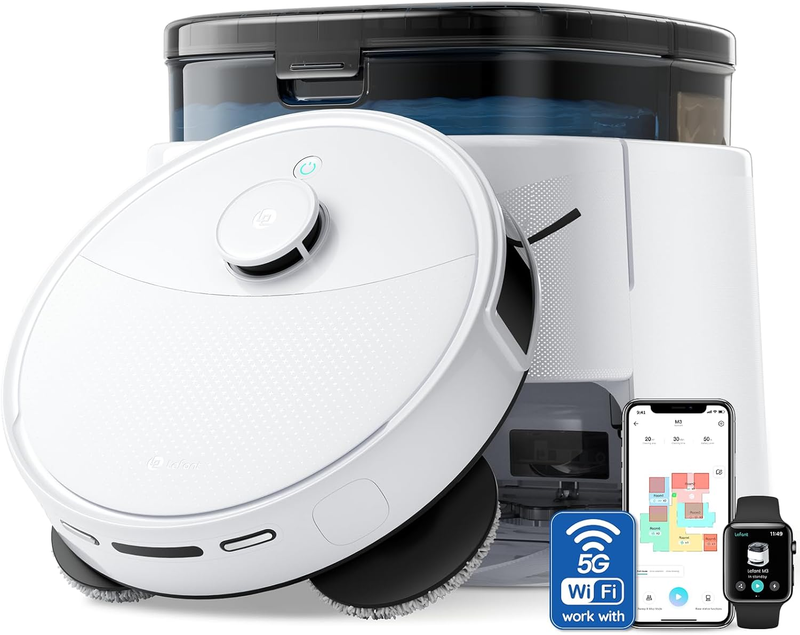 Robot Aspirapolvere Lavapavimenti con Mappatura, 12000Pa, LEFANT M3L,  220 min