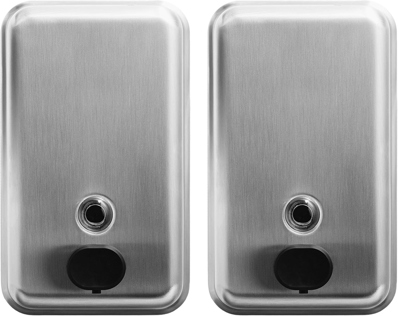 Commercial Soap Dispenser Wall Mount - 37Oz (2-Pack), Heavy Duty, Stainless Stee