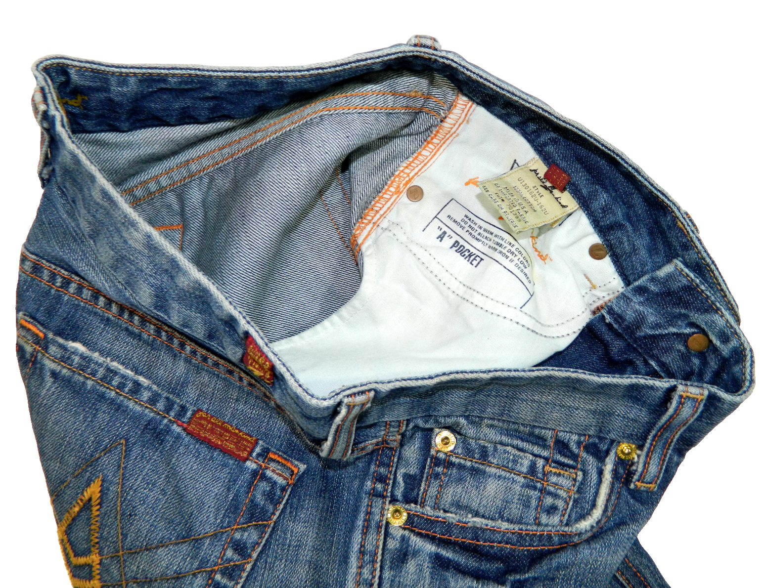 Vintage 7 For All Mankind A-Pocket Denim Blue Jeans Tag 27
