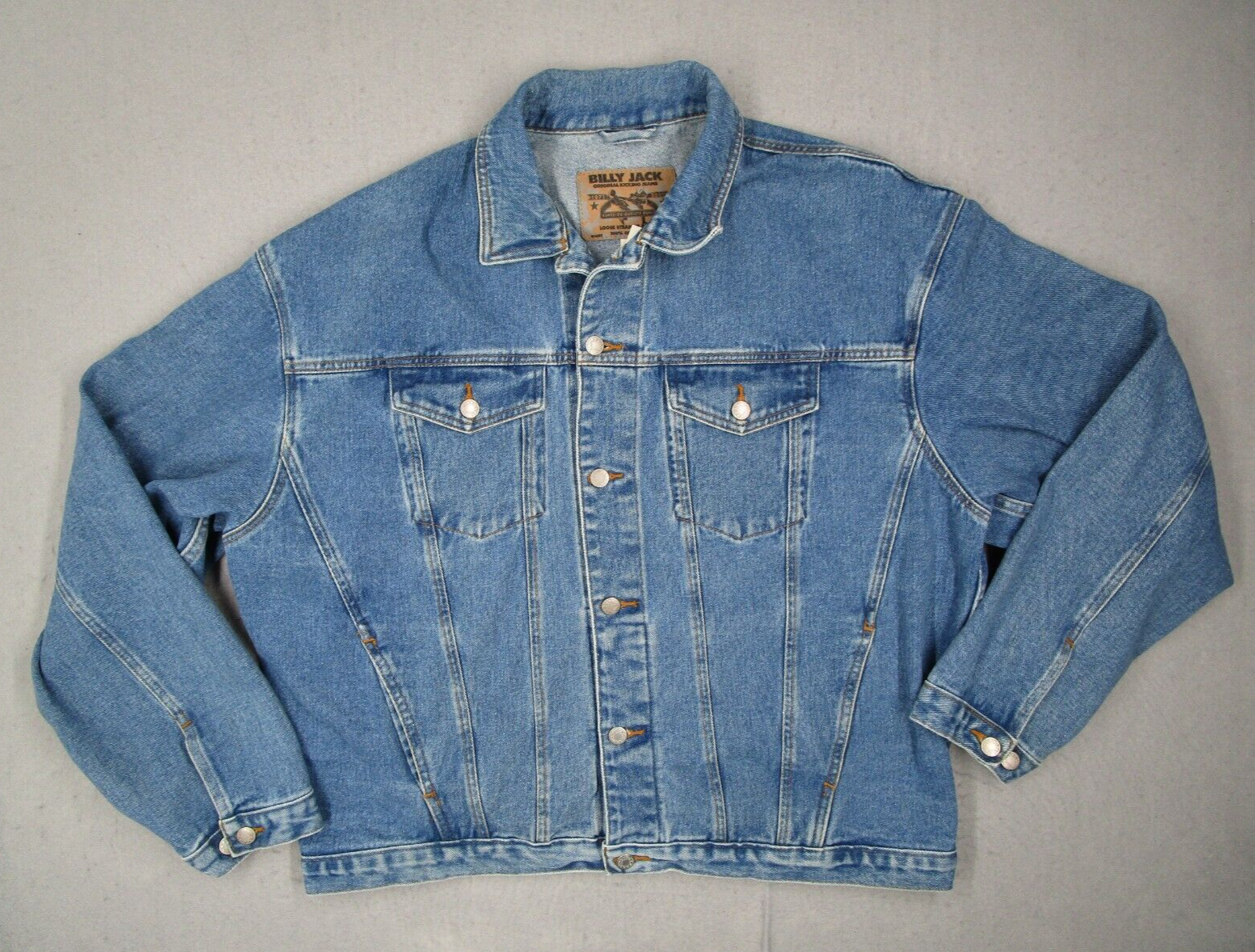 ジャケット・アウター Vintage heavywait doubleriders jacket XL Vintage Billy Jack Jacket Mens 2XL XXL Blue Denim Button Up