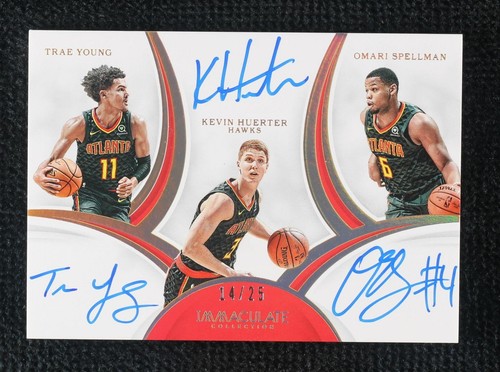 2018-19 Panini Immaculate Collection - Omari Spellman/Kevin Huerter/Trae Young #TA-TKO