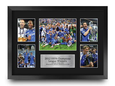 チェルシーFC 2012年優勝記念セット Chelsea Champions League Winners 2012 A3 Framed Signed Print
