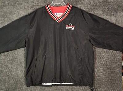 Vtg Champion Windbreaker Pullover Jacket Coors Light Mens XL Black w Red Trim
