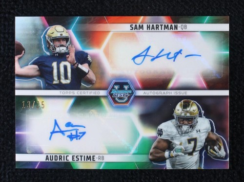 2023 Bowman's Best University Audric Estime Sam Hartman #DA-EH