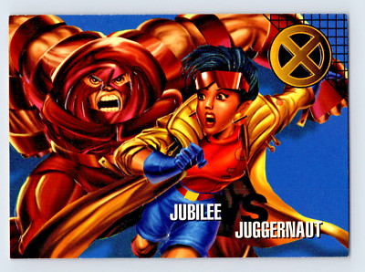 Fleer 1996 Marvel Vision #52 Jubilee-Juggernaut Trading Card MCU X-Men Duels