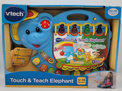 VTech Touch and Teach Blue Elephant Book NEW Free Shipping