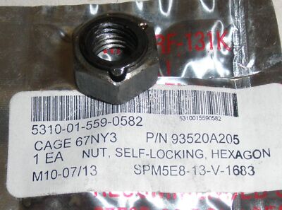 Pack of 5 5310-01-559-0582 Nut, Self-Locking, Hexagon 93520A205 Force Protect...