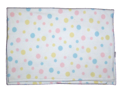 VTG Lullaby Club Target Pink Blue Yellow Fleece Bubble Polka Dot Baby Blanket