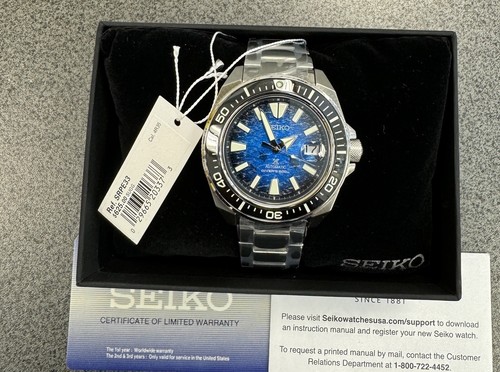 Pre-owned Seiko Prospex Samurai Manta Ray Automatic Watch Blue Dial Srpe33 Made In Japan