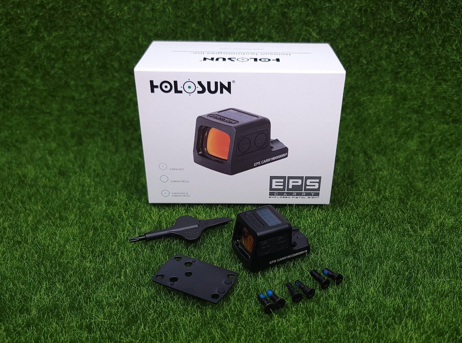Holosun EPS Carry Green MRS Dot Sight 2 MOA Dot/32 MOA