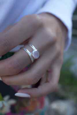 Rose Quartz 925 Sterling Silver Band &Statement Ring Handmade Ring All size-b-55