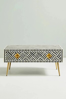 Modern Bone Inlay Nightstand Coffee Table With Free Shipping