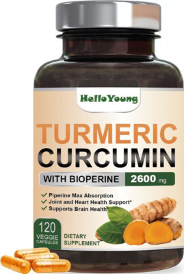 Turmeric Curcumin with Ginger - 95% Curcuminoids 2600mg Max potency w BioPerine
