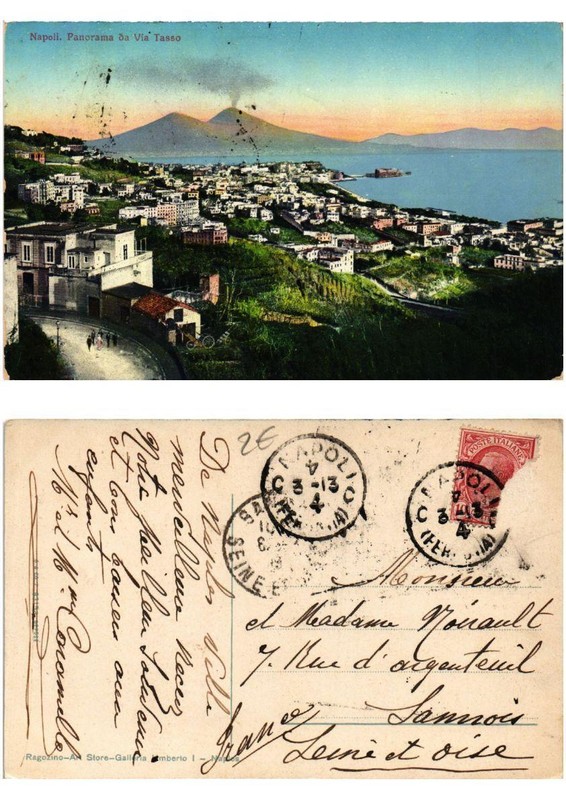 Cpa Napoli Panorama Da Via Tasso Italy (534134)