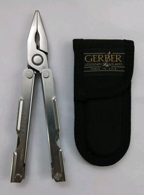 Vtg Gerber Mpt Provisional Multi Tool Plier Knife And Sheath USA Nice Never Used