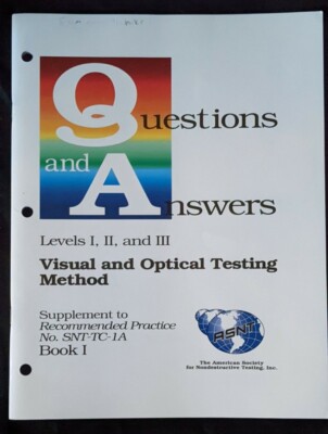 American Society Non-Destructive Testing Visual Optical Review Book