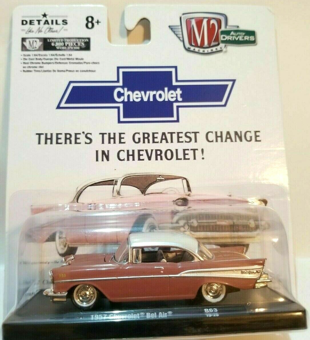 ミニカー M2 MACHINES 1957 Chevrolet BELAIR 1957 Chevrolet Bel Air Hardtop Blue (Rusted) with Brown Top